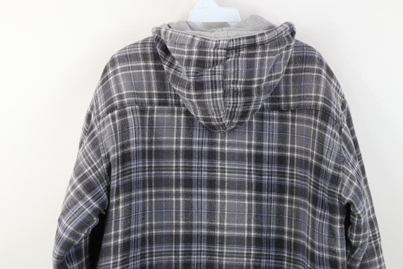 Vintage Vintage 90s Streetwear Quilted Flannel Hooded Shirt Jacket Size US M / EU 48-50 / 2 - 14 Thumbnail