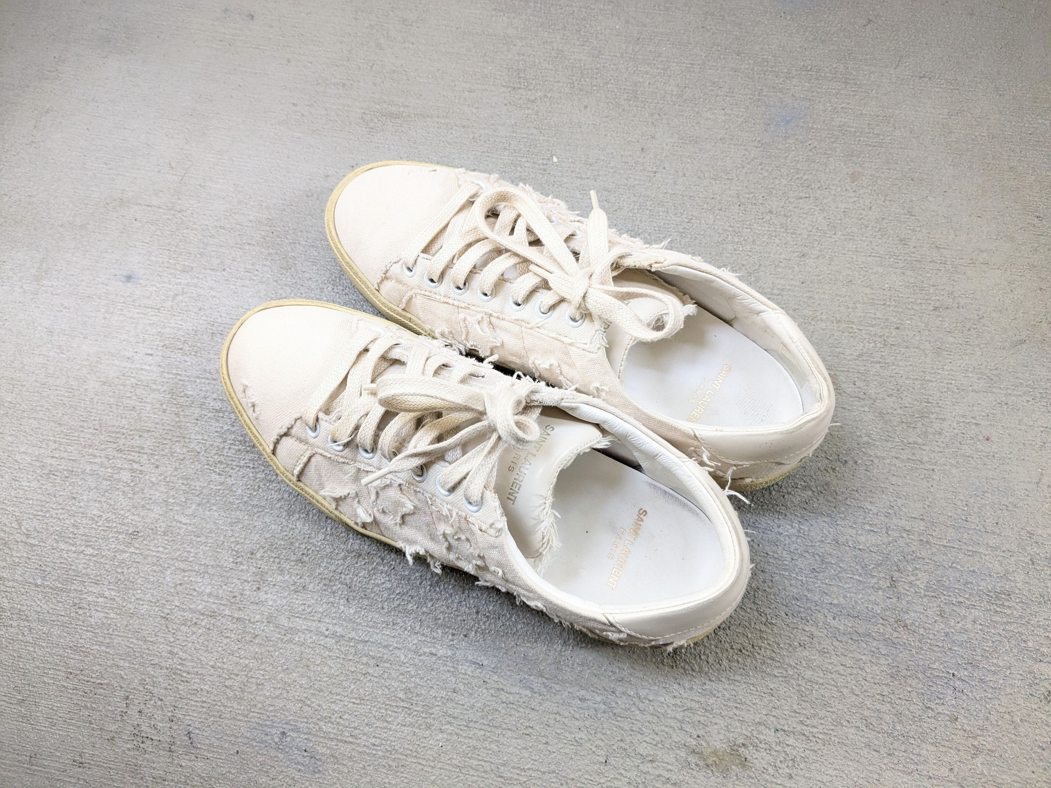 Saint Laurent Paris Saint Laurent SL06 7 40 White Canvas Stars SLP Low Tops Size US 7 / EU 40 - 16 Thumbnail