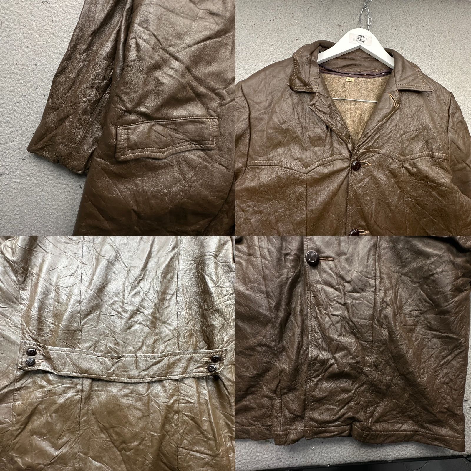 Vintage VINTAGE Grais Cabretta Leather Coat Jacket Mens 40 Medium Brown Faux Fur Lined Overcoat Leather Coat Mens 40 Medium Brown Mens Size US XXS / EU 40 - 8 Thumbnail