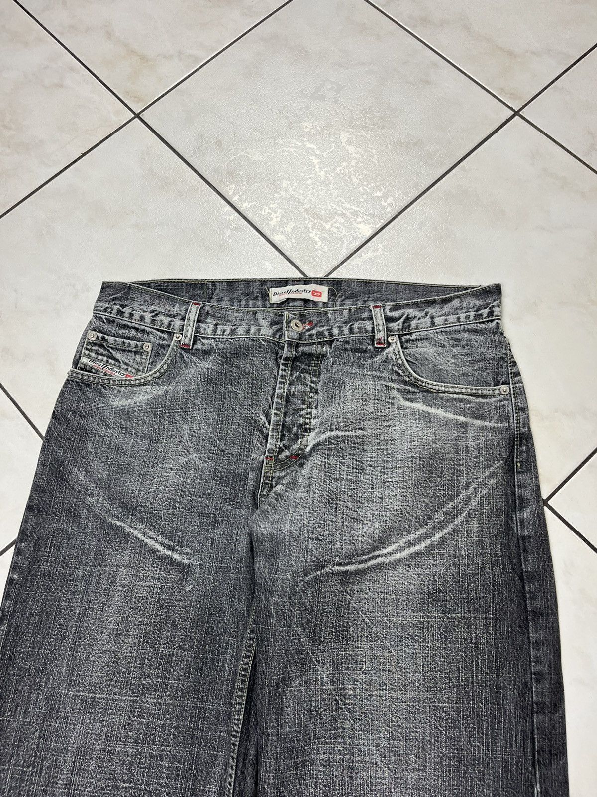 Diesel × Vintage Vintage Diesel baggy distressed denim y2k wide pants washed Size US 36 / EU 52 - 3 Thumbnail