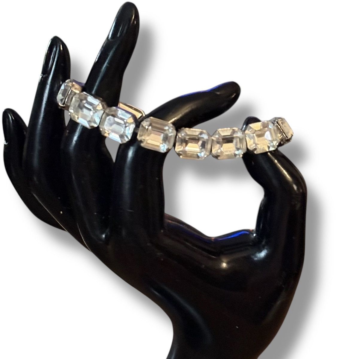 Vintage Vintage Weiss Emerald cut rhinestone bracelet Size ONE SIZE - 4 Thumbnail