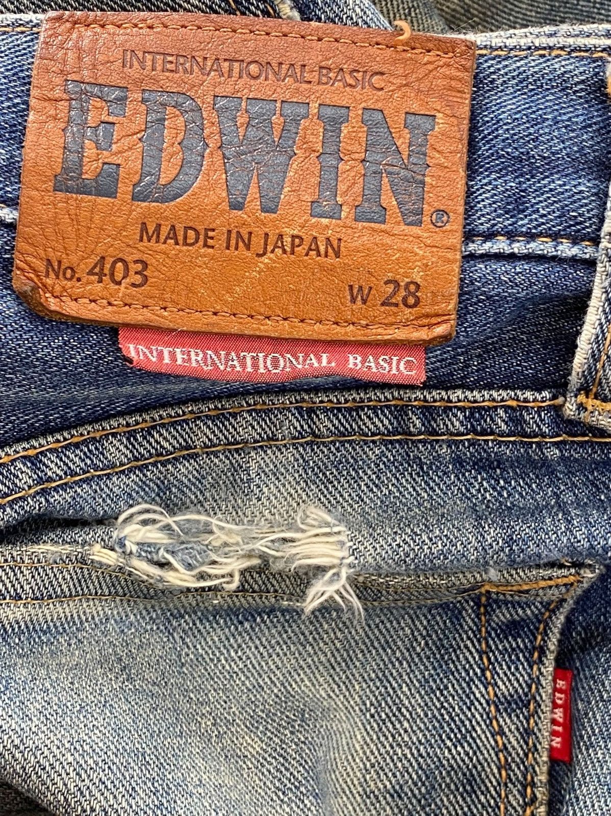 Edwin Edwin Faded Wash Whiskered Style Straight Leg Jeans Size US 30 / EU 46 - 11 Thumbnail