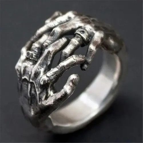 Other Vintage Punk Skull Hand Ring Size 7 8 9 10 Size ONE SIZE - 1 Thumbnail