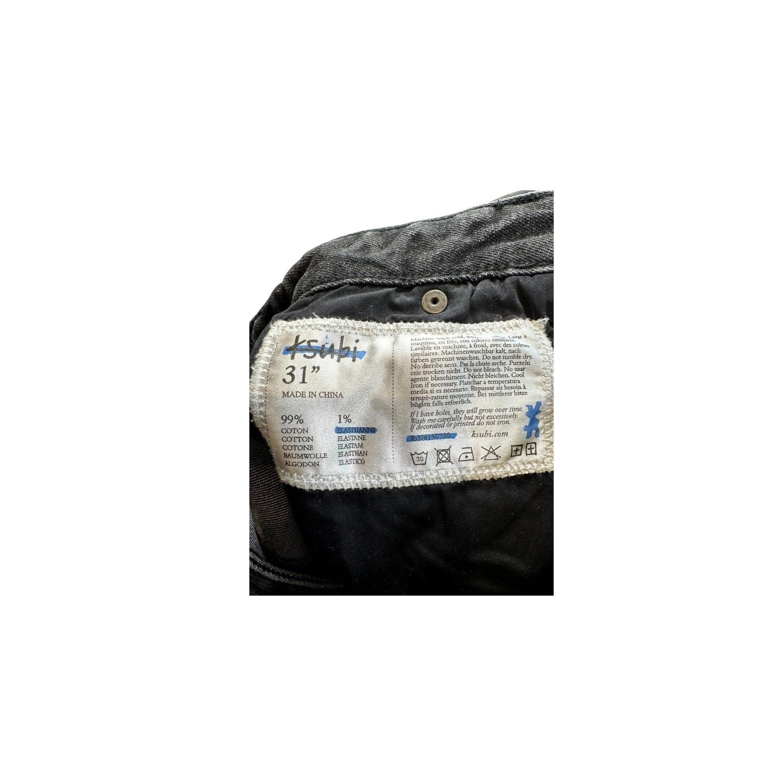Ksubi Ksubi "Double Knee Carpenter" Black Wash & Green Jeans Size US 31 - 4 Thumbnail