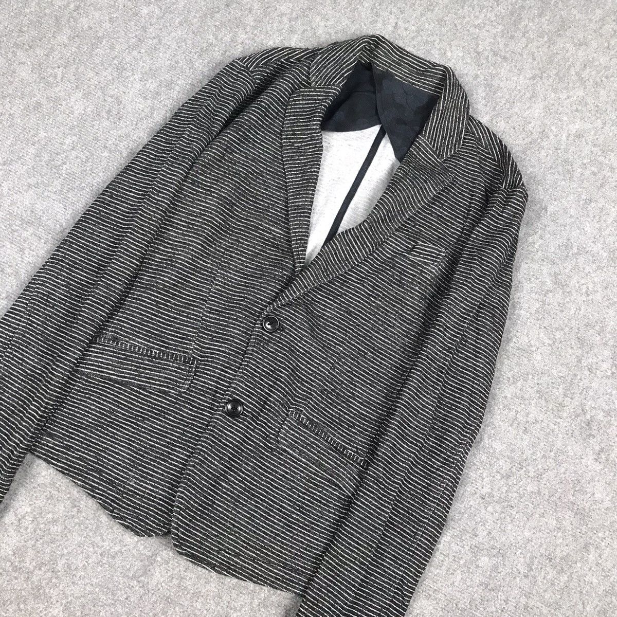 If Six Was Nine × Japanese Brand × Vintage SEMANTIC DESIGN STRIPED PUNK COAT JACKET Size US S / EU 44-46 / 1 - 4 Thumbnail