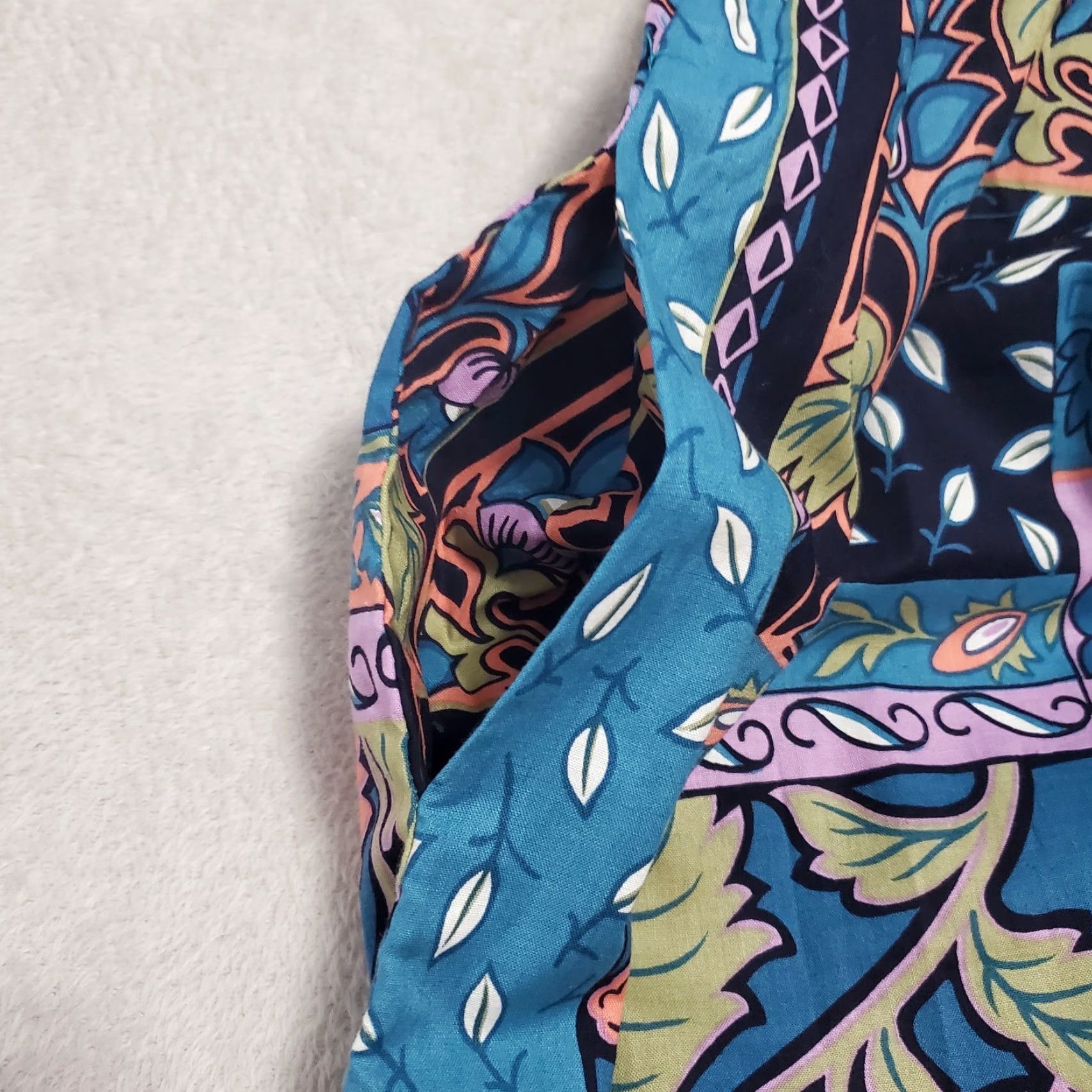 Hilo Hattie VINTAGE Hilo Hattie Maxi Dress Women M Blue Floral Short Sleeve Muumuu Cotton Kaftan Sundress Size 32" / US 10 / IT 46 - 7 Thumbnail