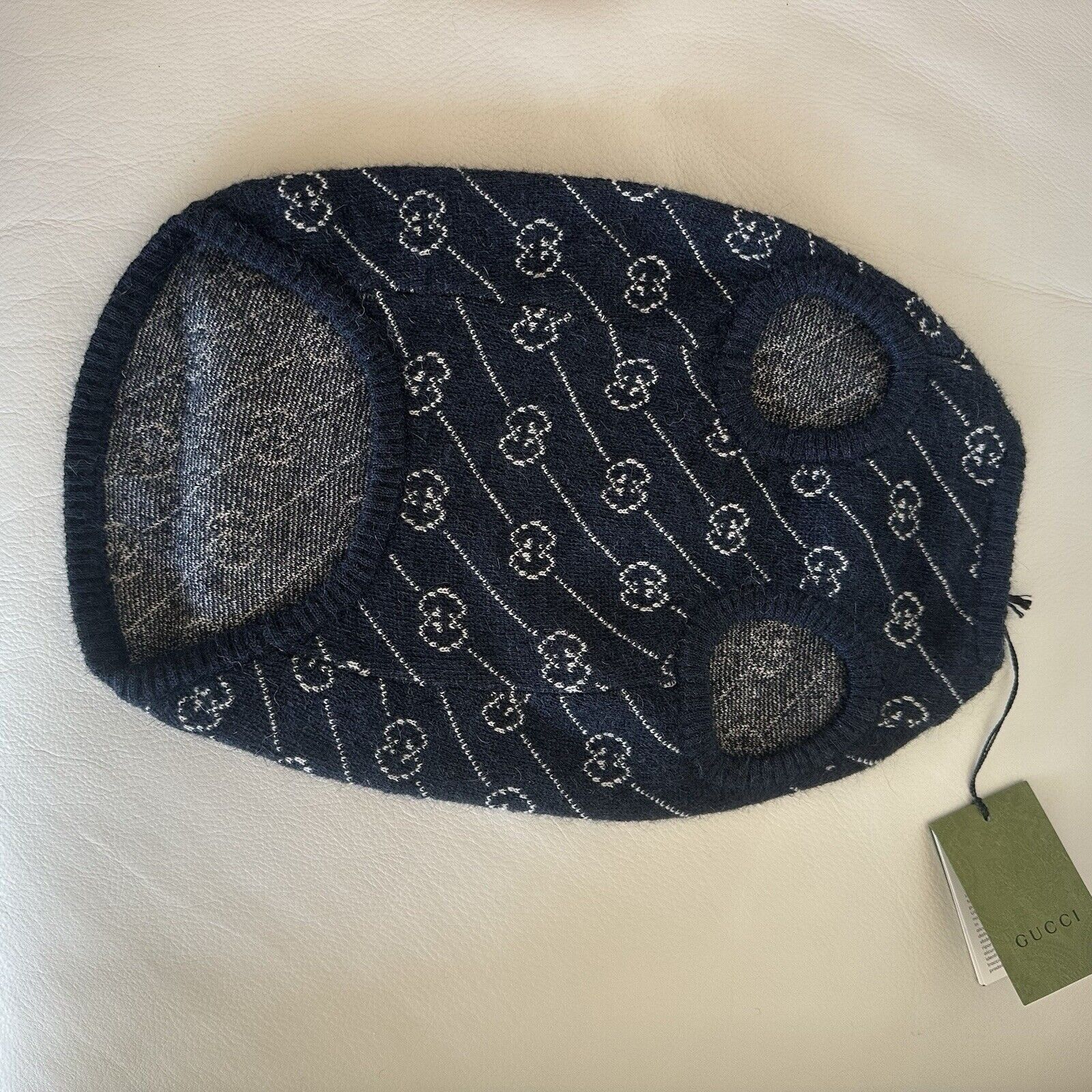 Gucci New Authentic Gucci GG Logo Dog Wool Sweater Vest Blue Size Size S / US 4 / IT 40 - 6 Thumbnail