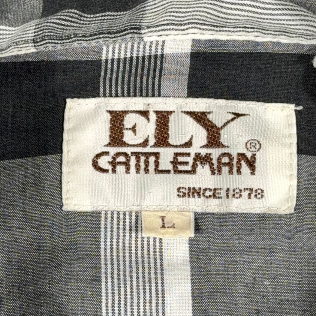 Vintage VINTAGE Ely Cattleman Western Shirt Mens LARGE Gray Plaid Pearl Snap 90s Cowboy Shirt Size US L / EU 52-54 / 3 - 4 Thumbnail