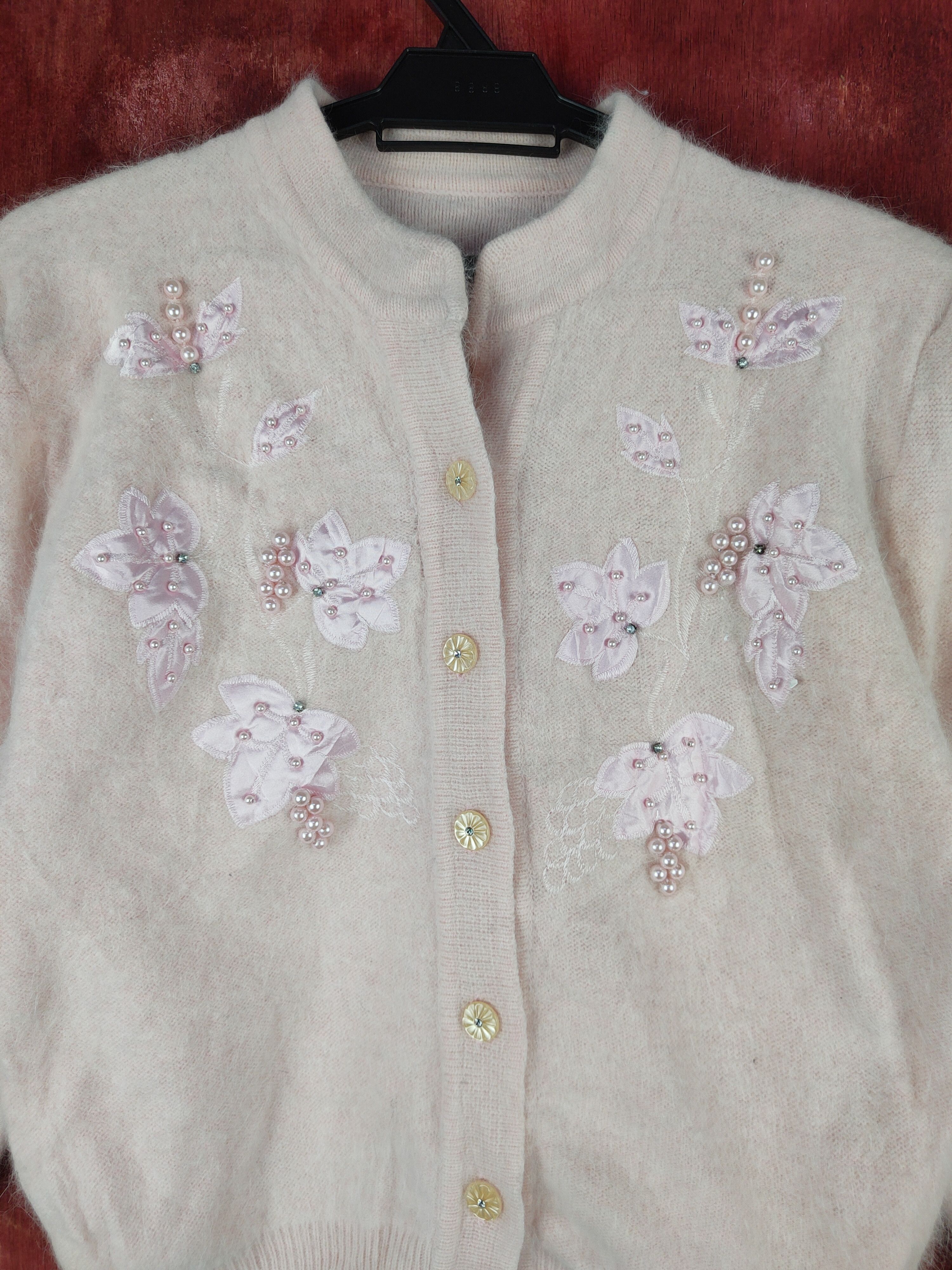 Homespun Knitwear × Japanese Brand Japanese Brand Pink Fur Mohair Knitwear Cardigan #S2070 Size S / US 4 / IT 40 - 2 Thumbnail