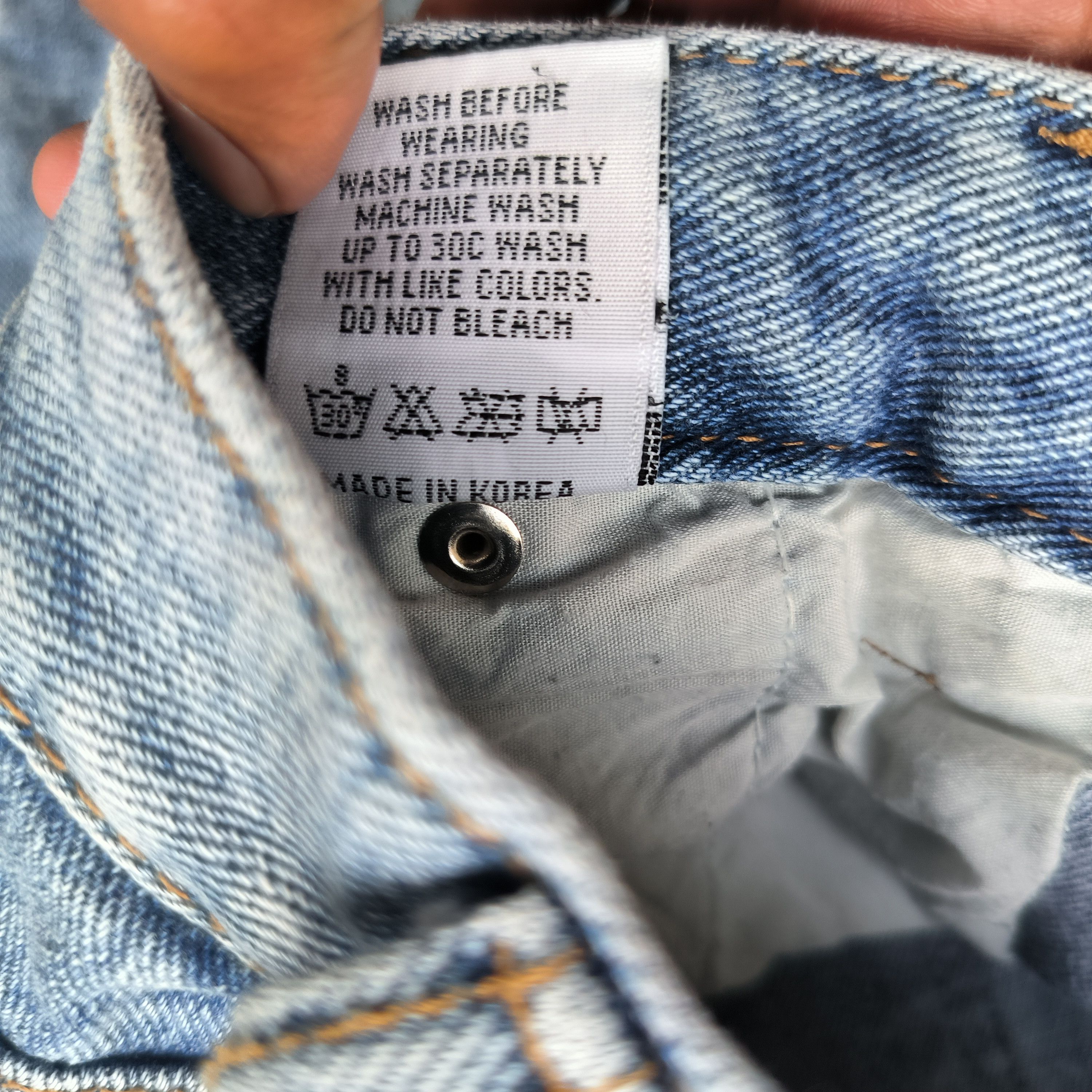 Japanese Brand Three Quarter Baggy Jeans Size US 31 - 5 Thumbnail