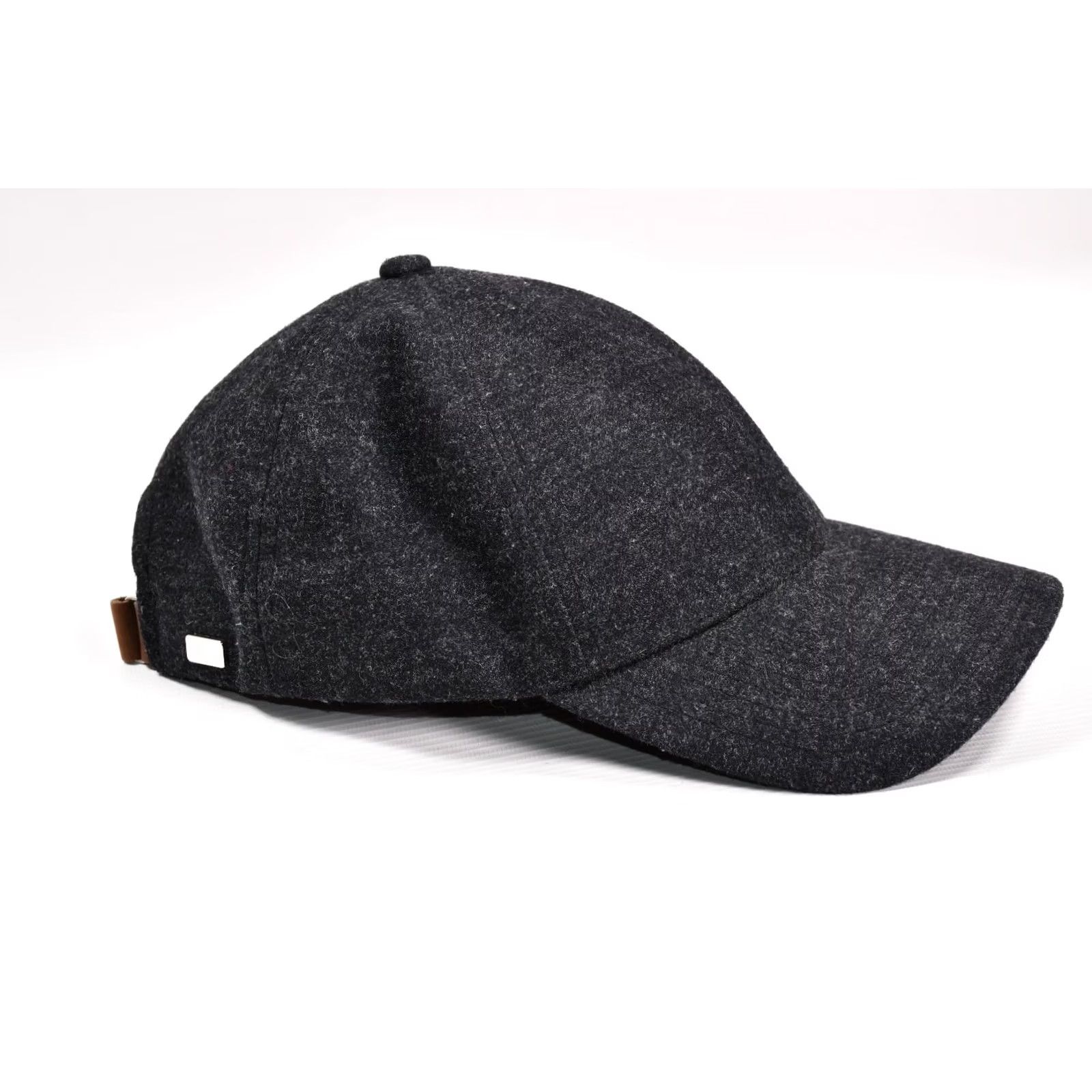 Vintage Varsity Headwear Hat Adjustable M Wool Dark gray 65% Merino Wool 35% Cashmere Solid Casual Men Baseball Cap Fall Spring Summer Winter Mens Size ONE SIZE - 7 Thumbnail
