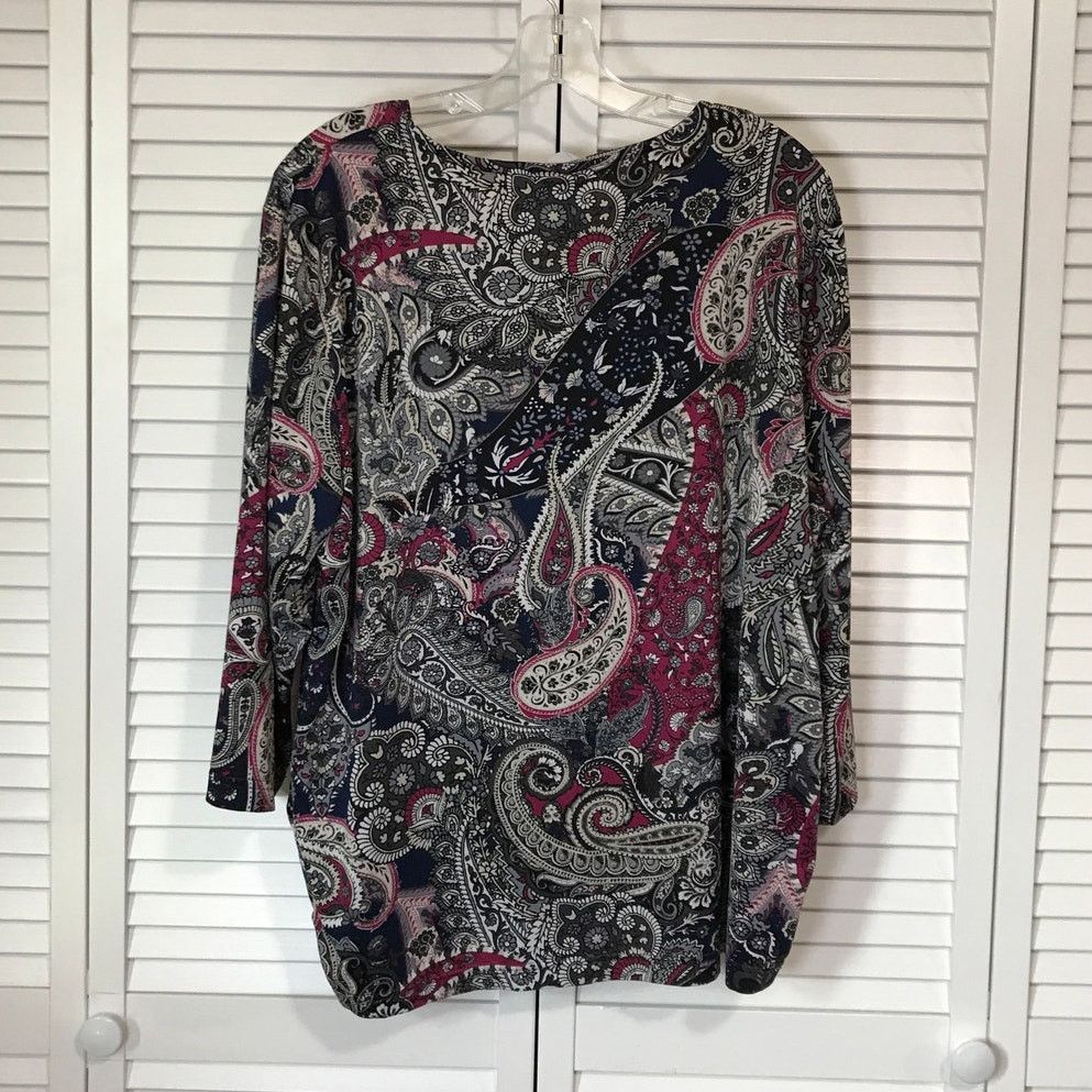 Other Bon Worth Y2K Boho Paisley ¾ Sleeve Knit Blouse XL Size XL / US 12-14 / IT 48-50 - 2 Thumbnail