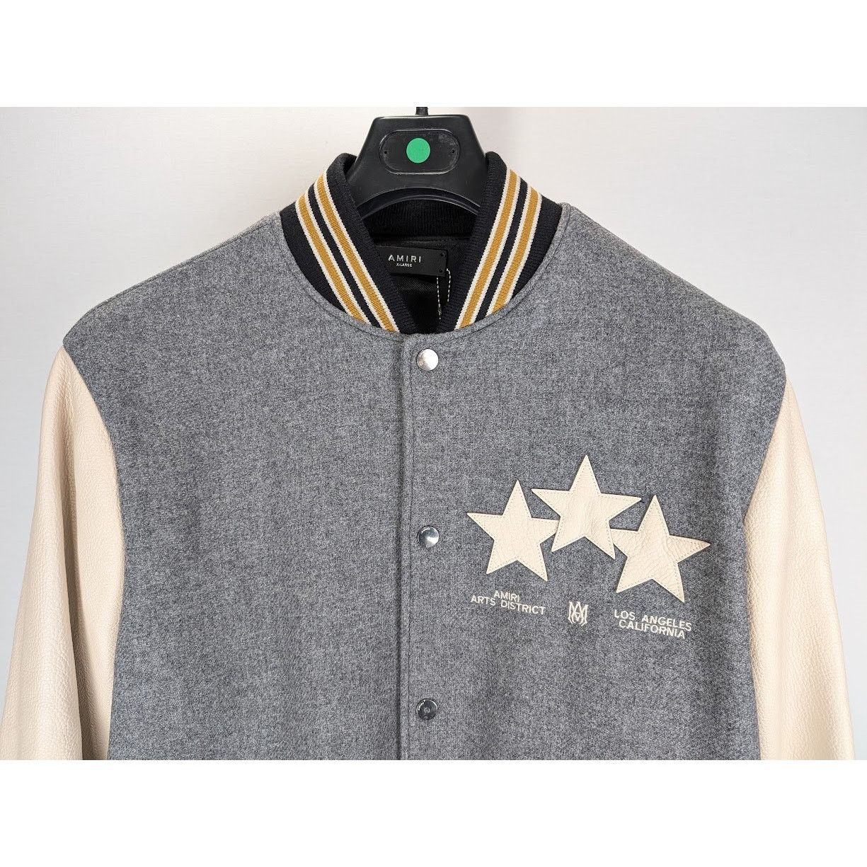 Amiri o1rshd1 Oversized Stars Varsity Jacket in Gray Size US XL / EU 56 / 4 - 8 Thumbnail