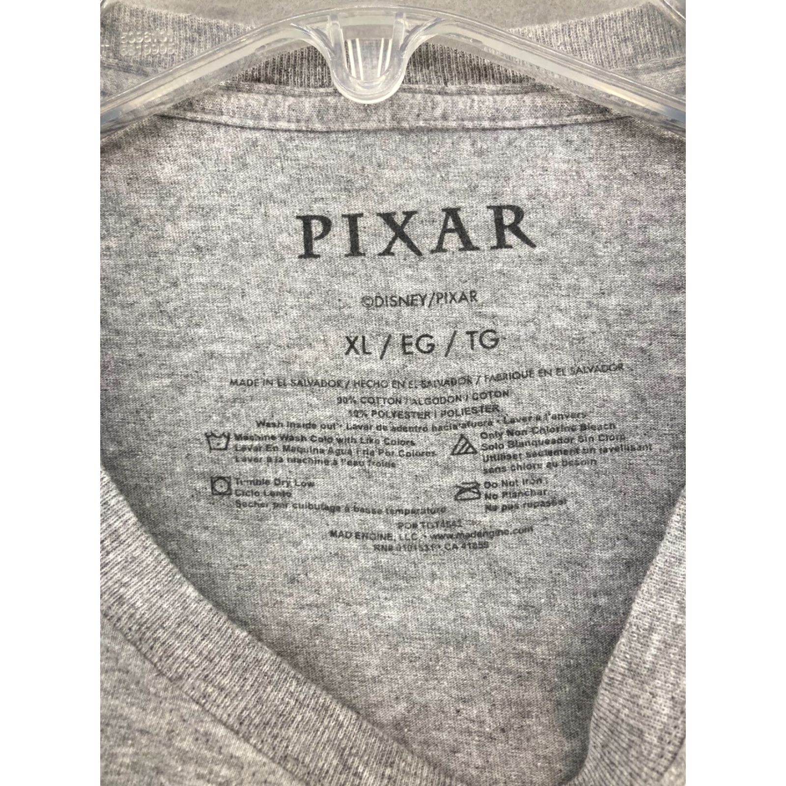 Disney Pixar Monsters Inc TShirt Mens XL Gray Crew Neck Cotton Blend Short Sleeve Graphic Print - 650 Size US XL / EU 56 / 4 - 5 Thumbnail