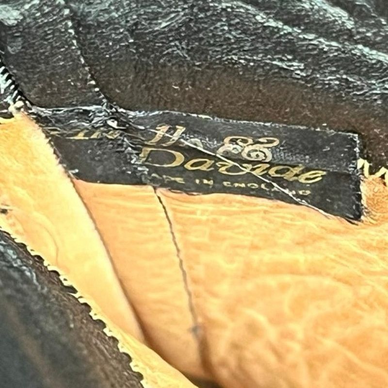 Handmade Vintage Rare Anello & Davide Tall Black Leather Boots Men 7D Size US 7 / EU 40 - 16 Thumbnail