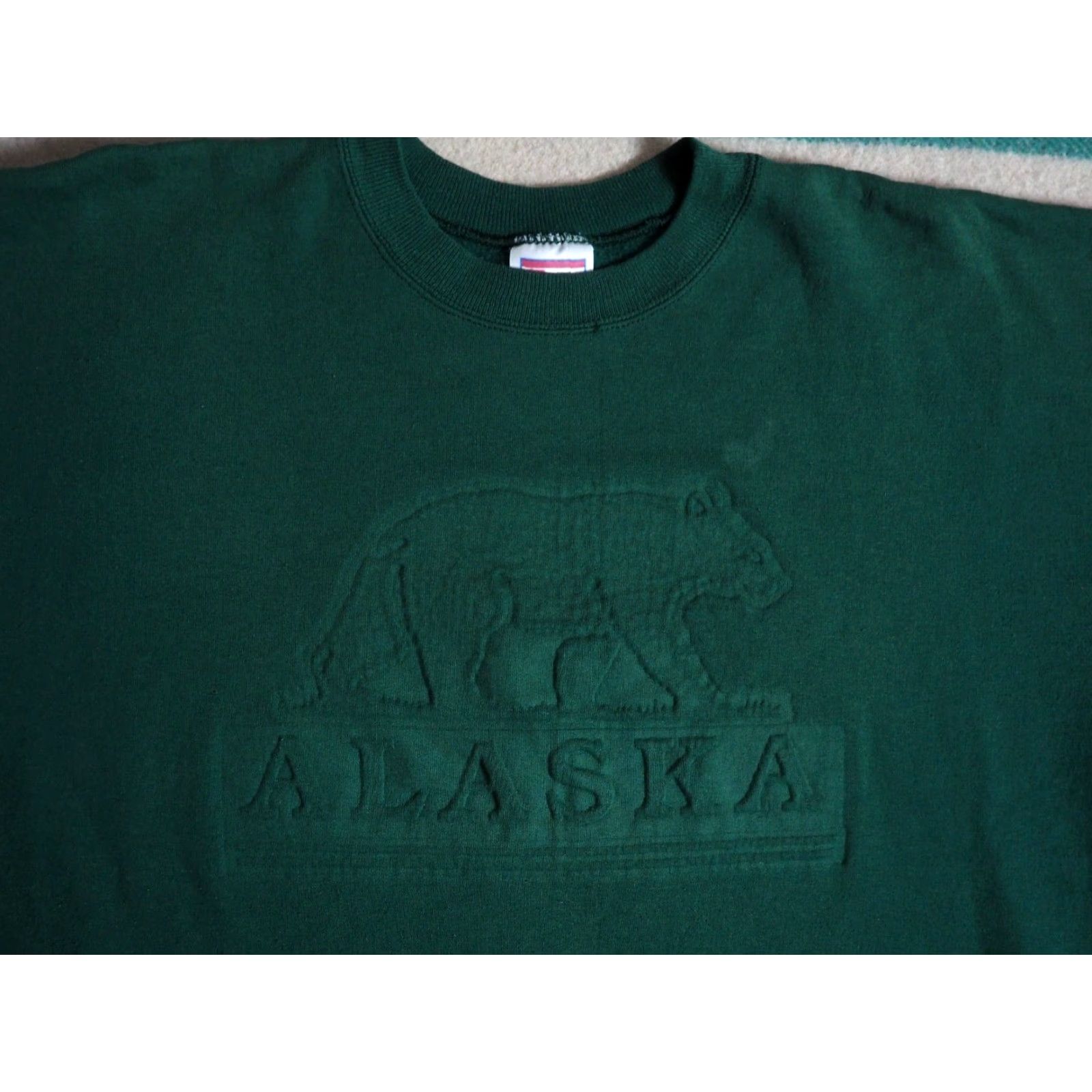Hanes VINTAGE Hanes Sweatshirt Pullover Alaska Bear Forest Green 90s Mens XL Crew Neck Size US XL / EU 56 / 4 - 3 Thumbnail