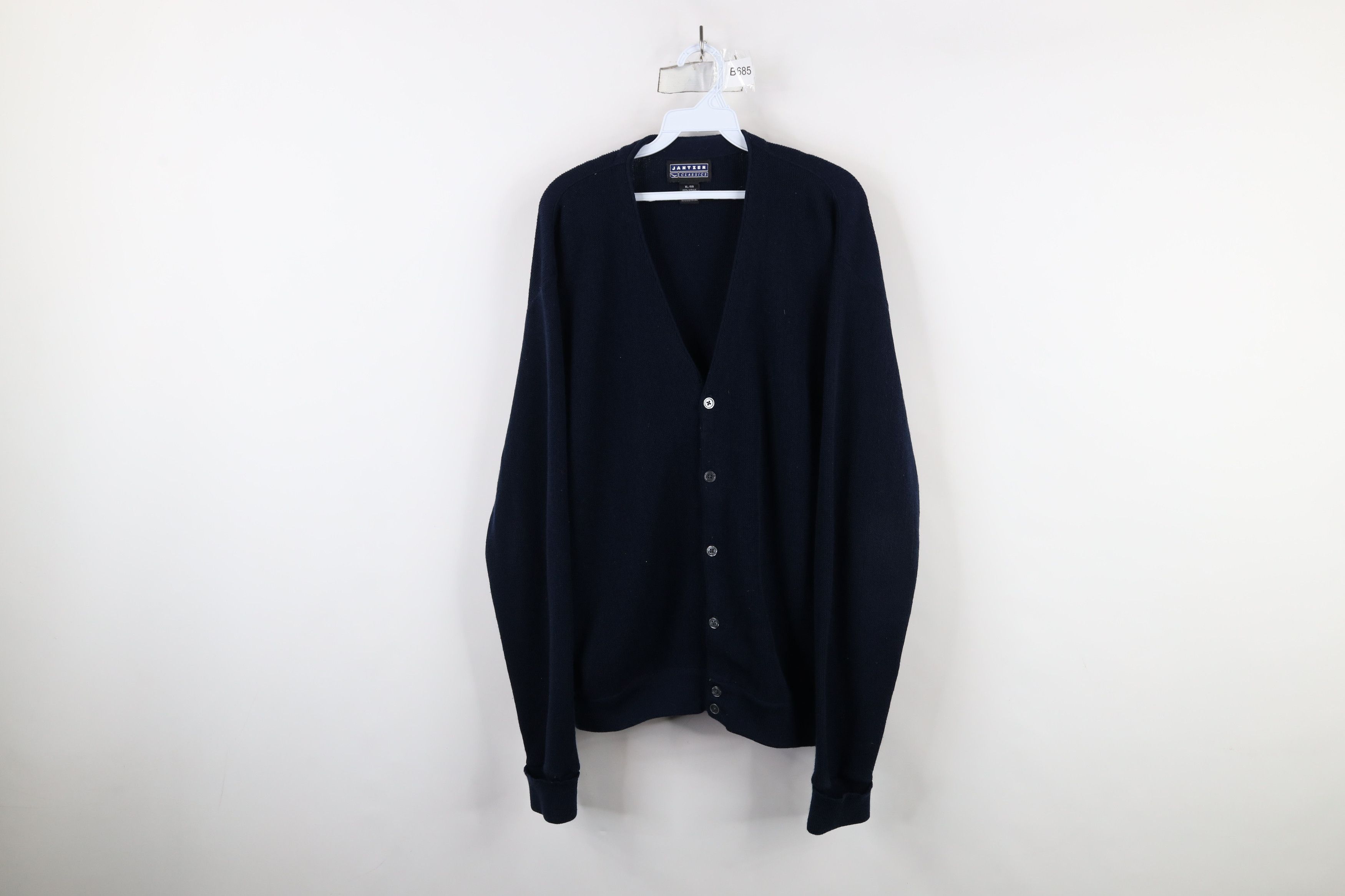 Vintage Vintage 90s Streetwear Blank Knit Grandpa Cardigan Sweater Size US XL / EU 56 / 4 - 1 Thumbnail