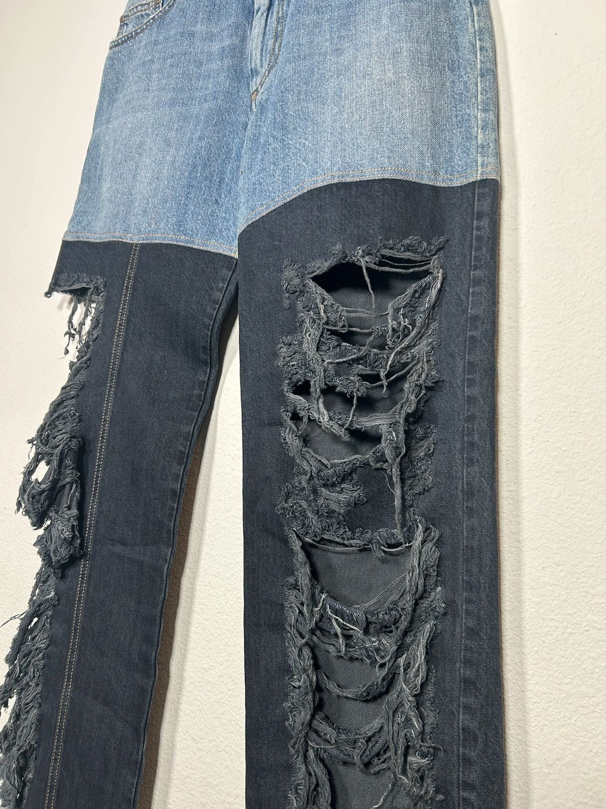 Peter Do SS21 Distressed Combo Jeans Size US 30 / EU 46 - 2 Thumbnail