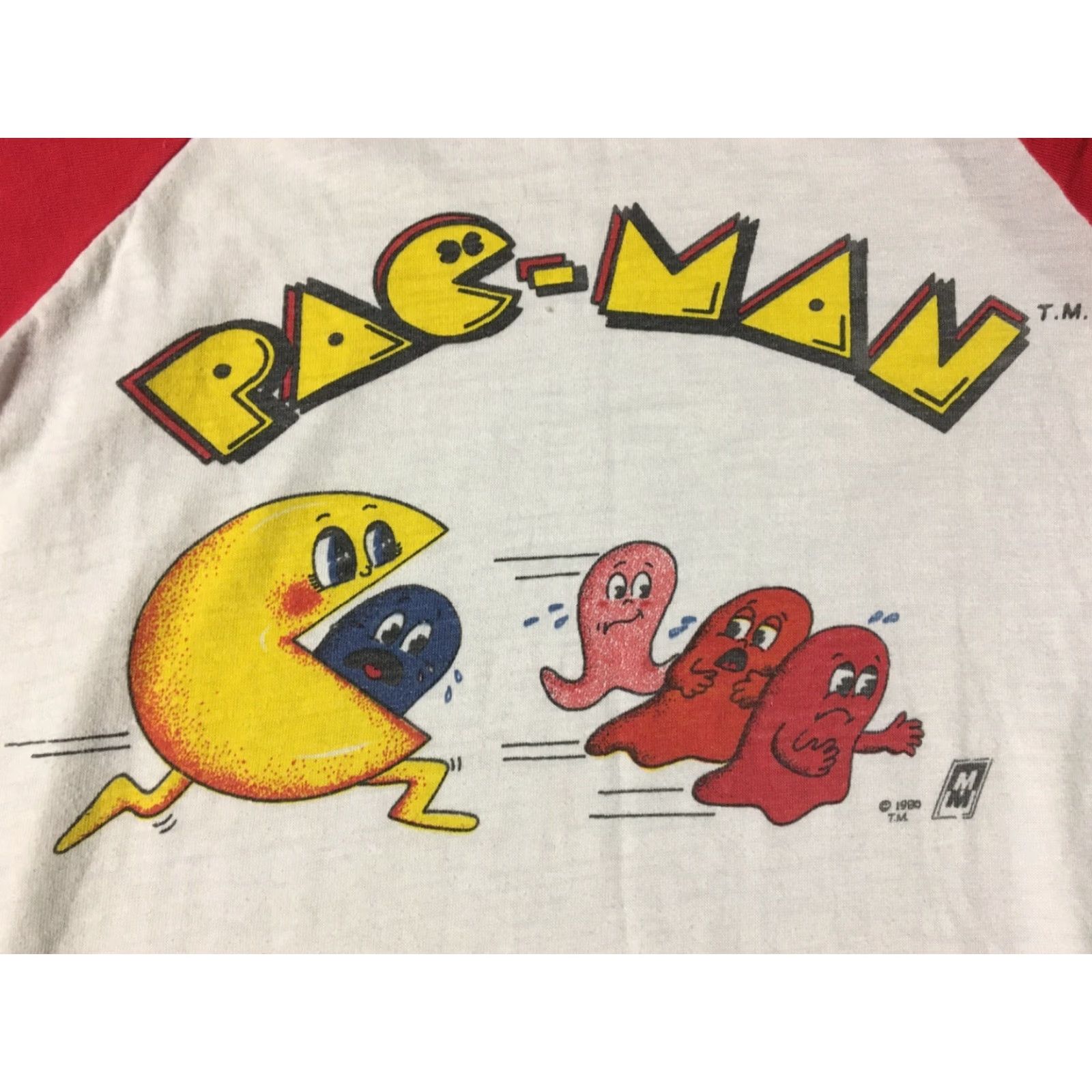 Vintage VINTAGE Pac-Man Raglan Shirt M Red 80s 90s Retro Cartoon Nintendo Atari Space Video Game Theme Mens Size US M / EU 48-50 / 2 - 2 Thumbnail