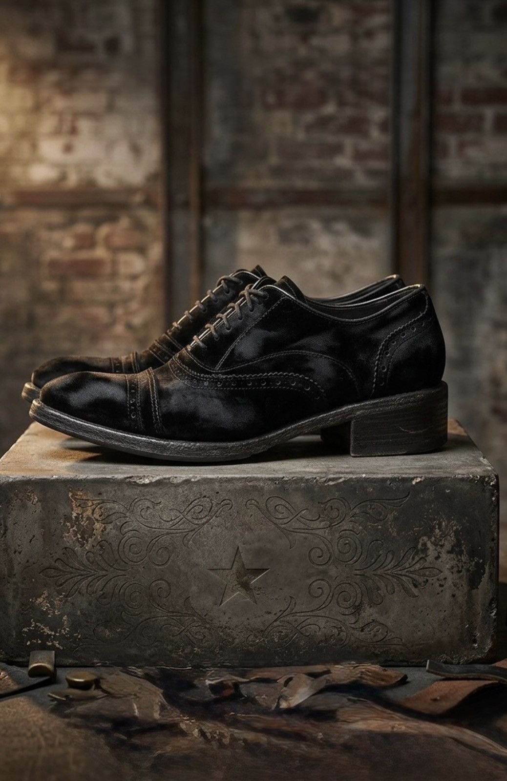 John Varvatos Burnished Velvet Brogue Oxford Shoes 9.5 Size US 9.5 / EU 42-43 - 17 Thumbnail