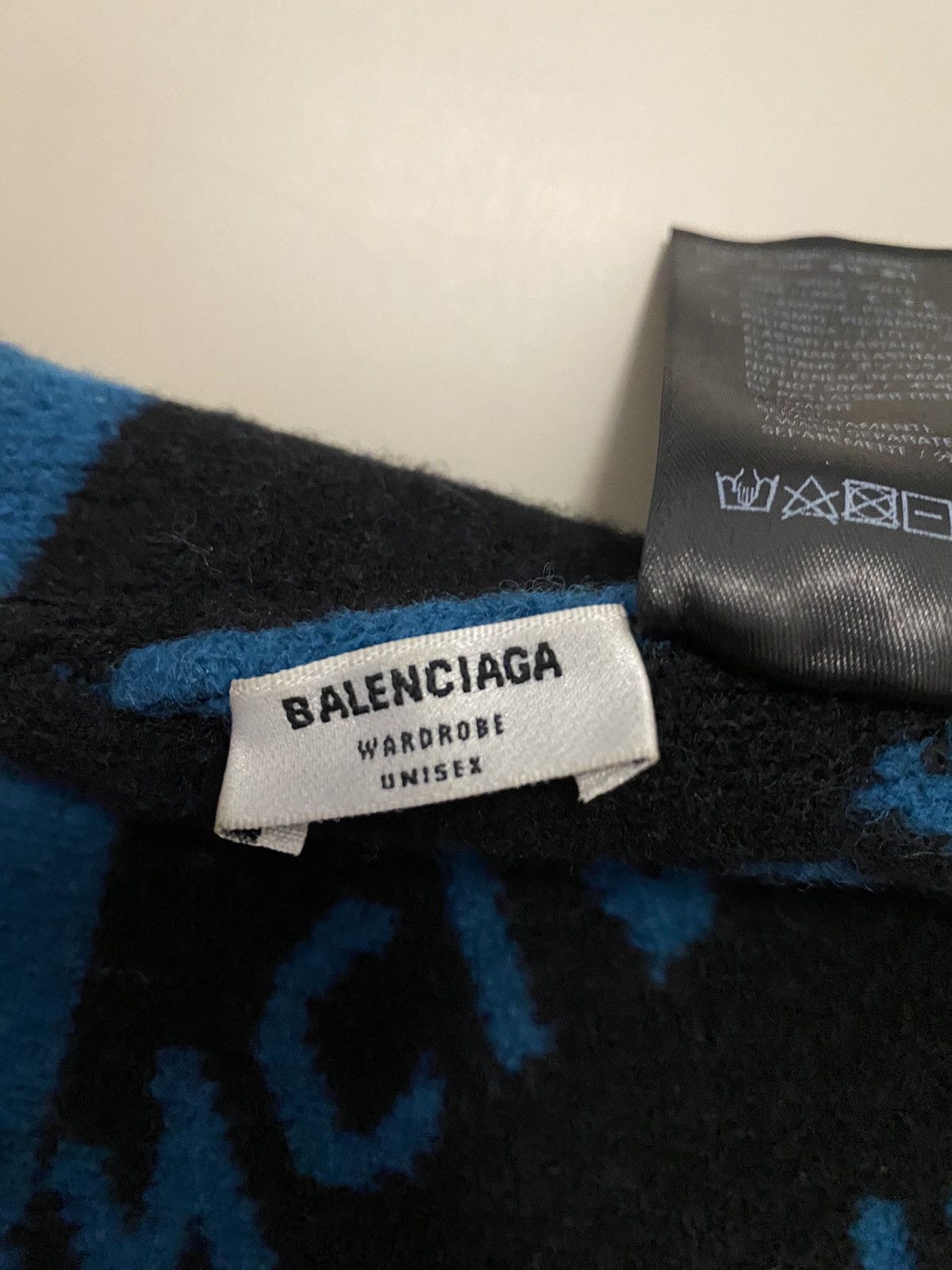 Balenciaga Balenciaga Allover Logo Beanie in Blue Size ONE SIZE - 5 Thumbnail