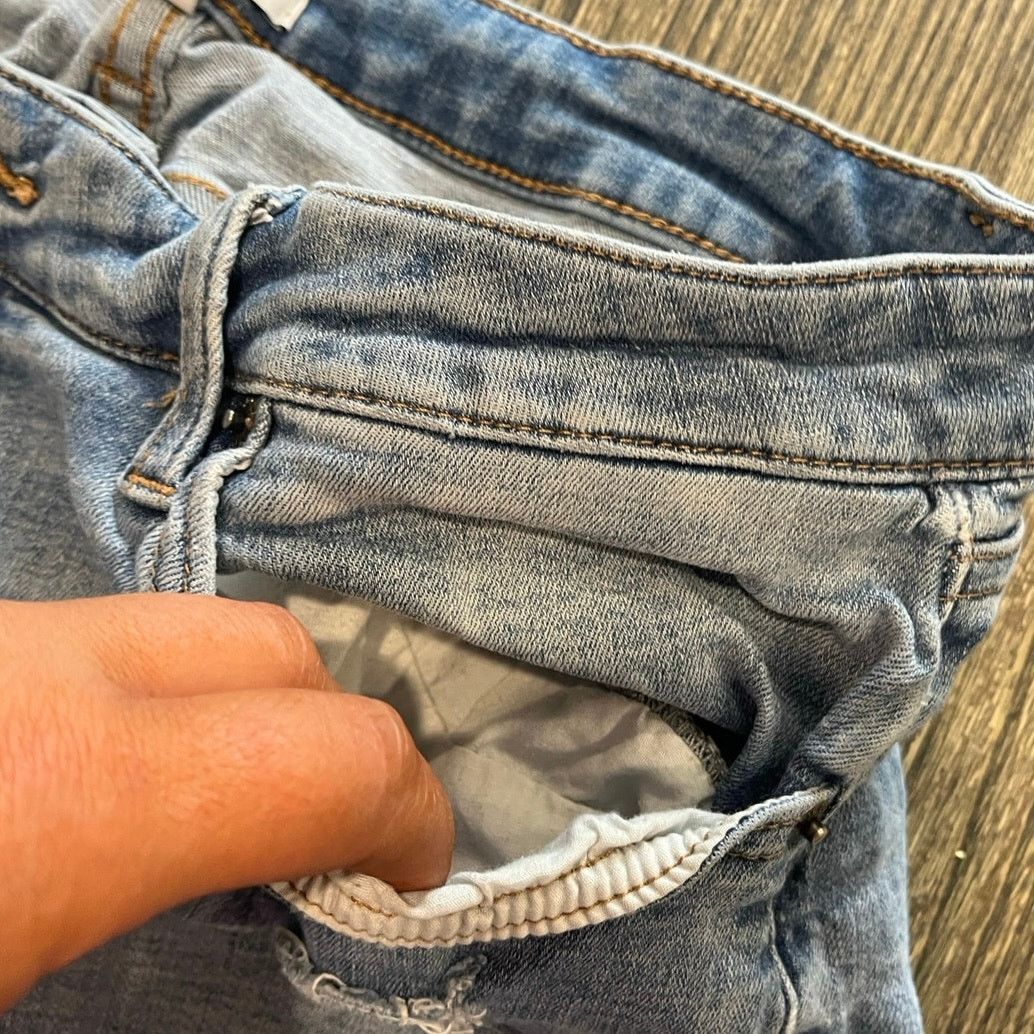 Pistola Pistola High Rise Slim Straight Jeans Distressed Blue 33 Size 33" - 6 Thumbnail
