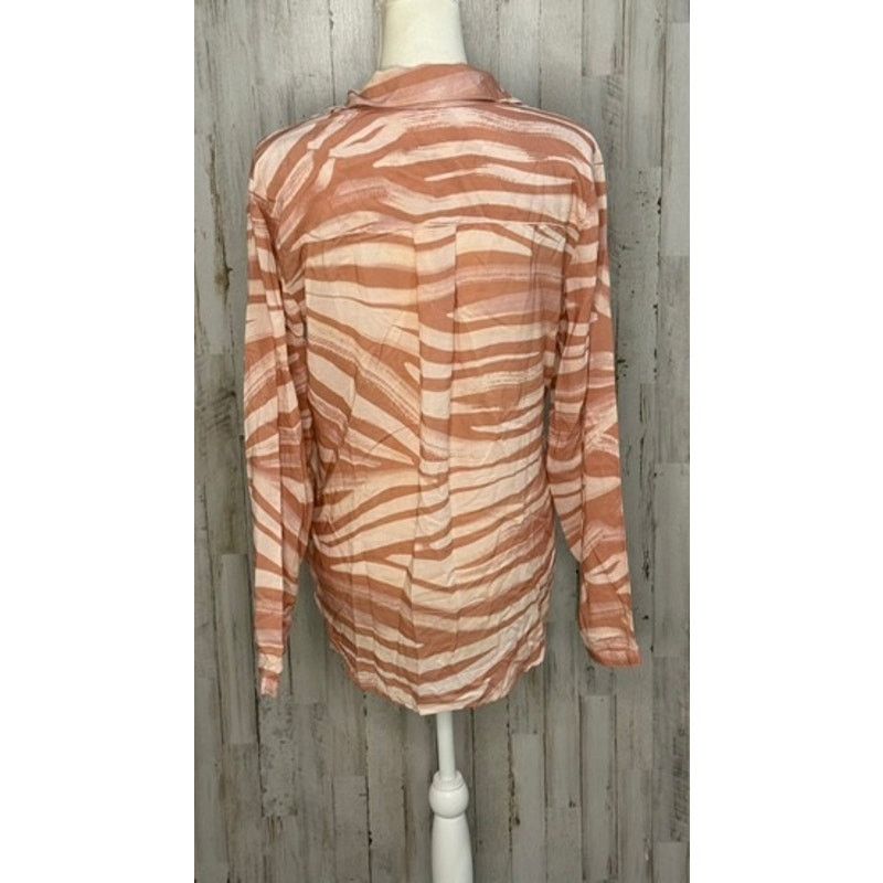 Anthropologie Cloth & Stone Women Small Pink Zebra Print Button-Down Shirt Size S / US 4 / IT 40 - 3 Thumbnail