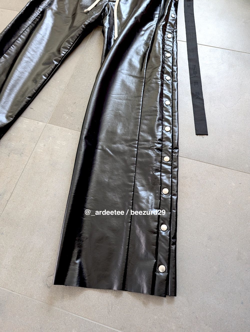 Rick Owens Drkshdw *NEW* PUSHER PANTS BLACK COATED $1,530 Size US 30 / EU 46 - 6 Thumbnail