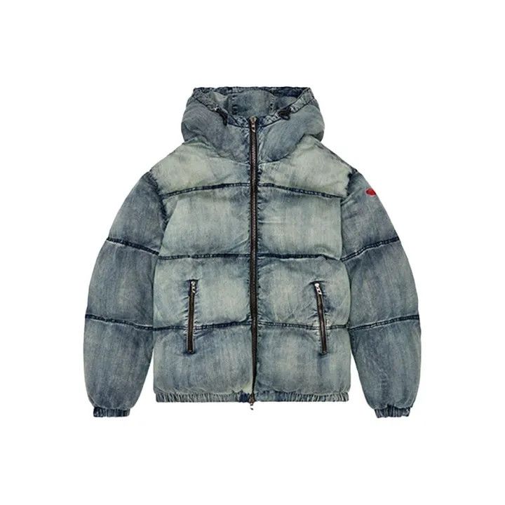 Diesel Diesel Blue Hooded Puffer Jacket for Men 0079 Size US M / EU 48-50 / 2 - 1 Thumbnail