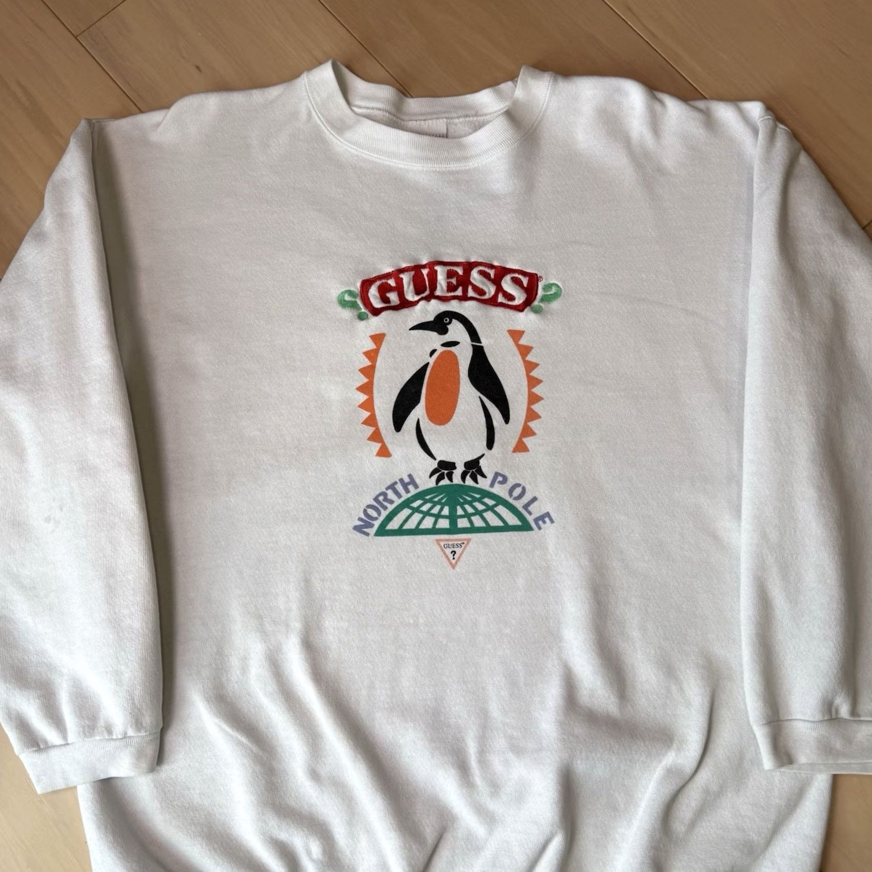 Guess VINTAGE GUESS Sweatshirt OSFA White 90s Fleece Penguin Made in USA Men Size US M / EU 48-50 / 2 - 4 Thumbnail
