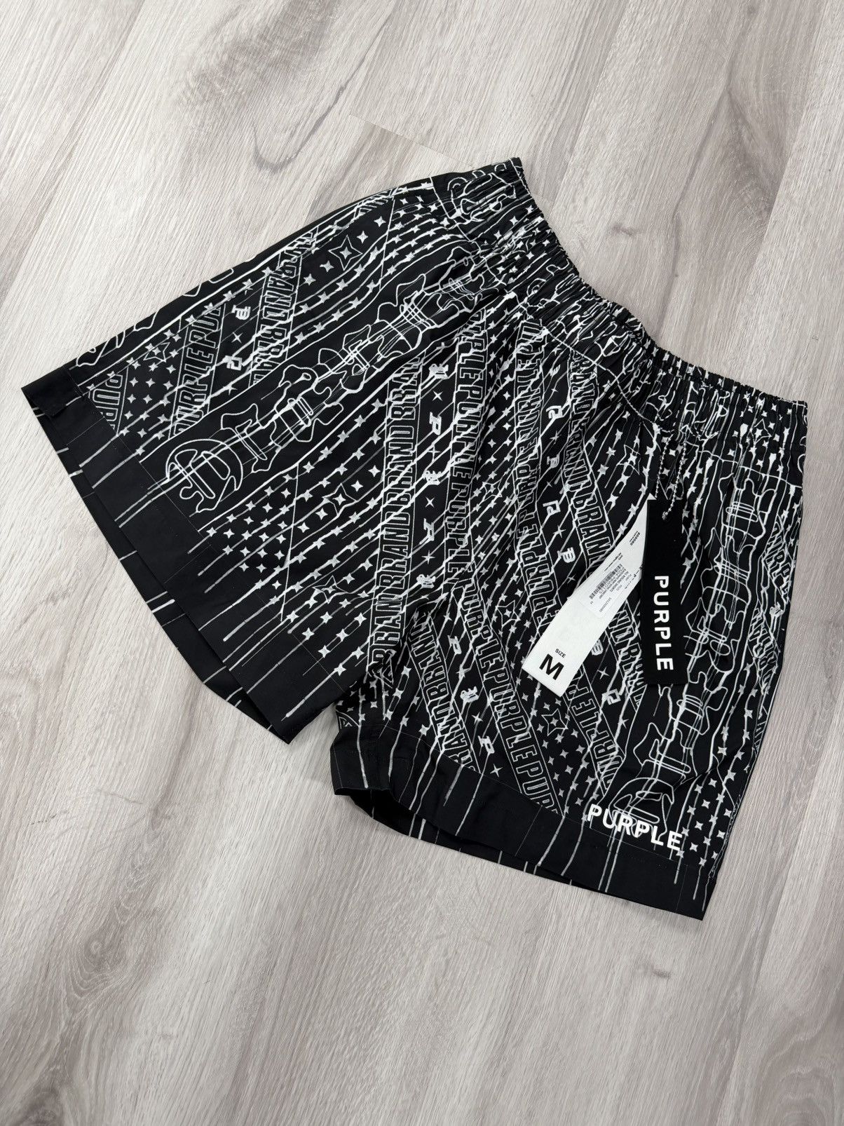 Purple Brand Purple Brand All Round Shorts – Gothic Camo Drip Size US 32 / EU 48 - 1 Thumbnail