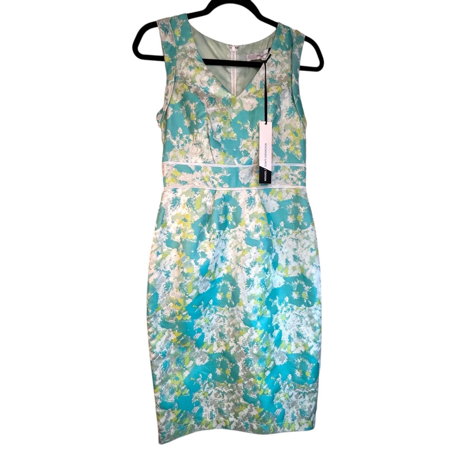 ROKSANDA NWT Roksanda Ilincic Aqua Floral Sheath Dress - Size 8 Size M / US 6-8 / IT 42-44 - 18 Thumbnail