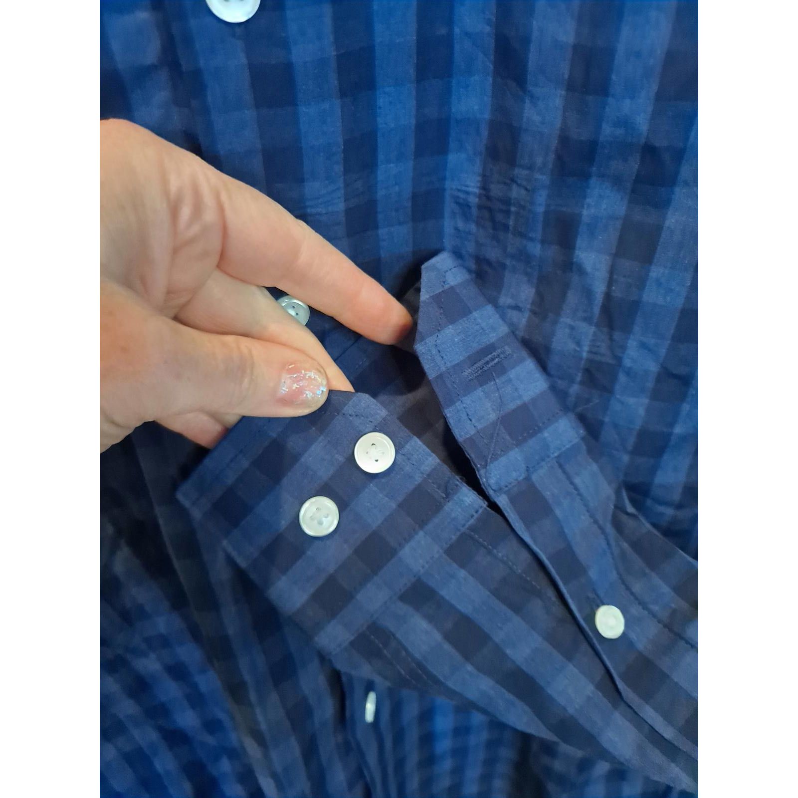 Other Under 5'10" (U-510) Light Weight 2 Tone Blue Check Button Dw Size US XS / EU 42 / 0 - 3 Thumbnail