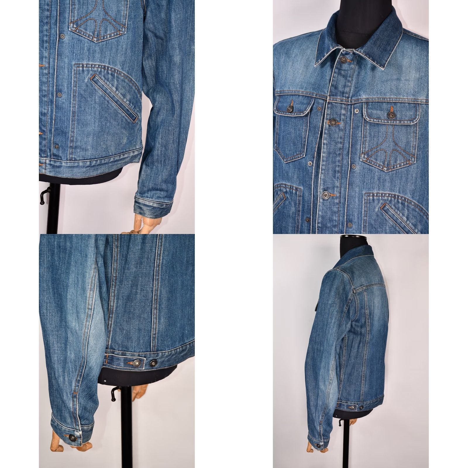 Moschino VINTAGE MOSCHINO Denim Jacket Mens USA 36, Blue, Cotton, 100% Cotton, Button Zip, Solid, Size 36, Made in Italy, Moschino Jacket, Casual Mens Size US XXS / EU 40 - 8 Thumbnail