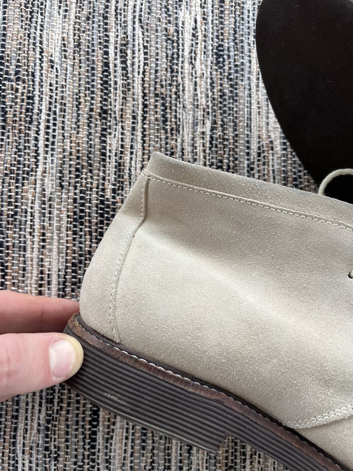Giorgio Armani Vintage Emporio Armani Beige luxury Faded Suede Mid Loafers Size US 8 / IT 38 - 11 Thumbnail