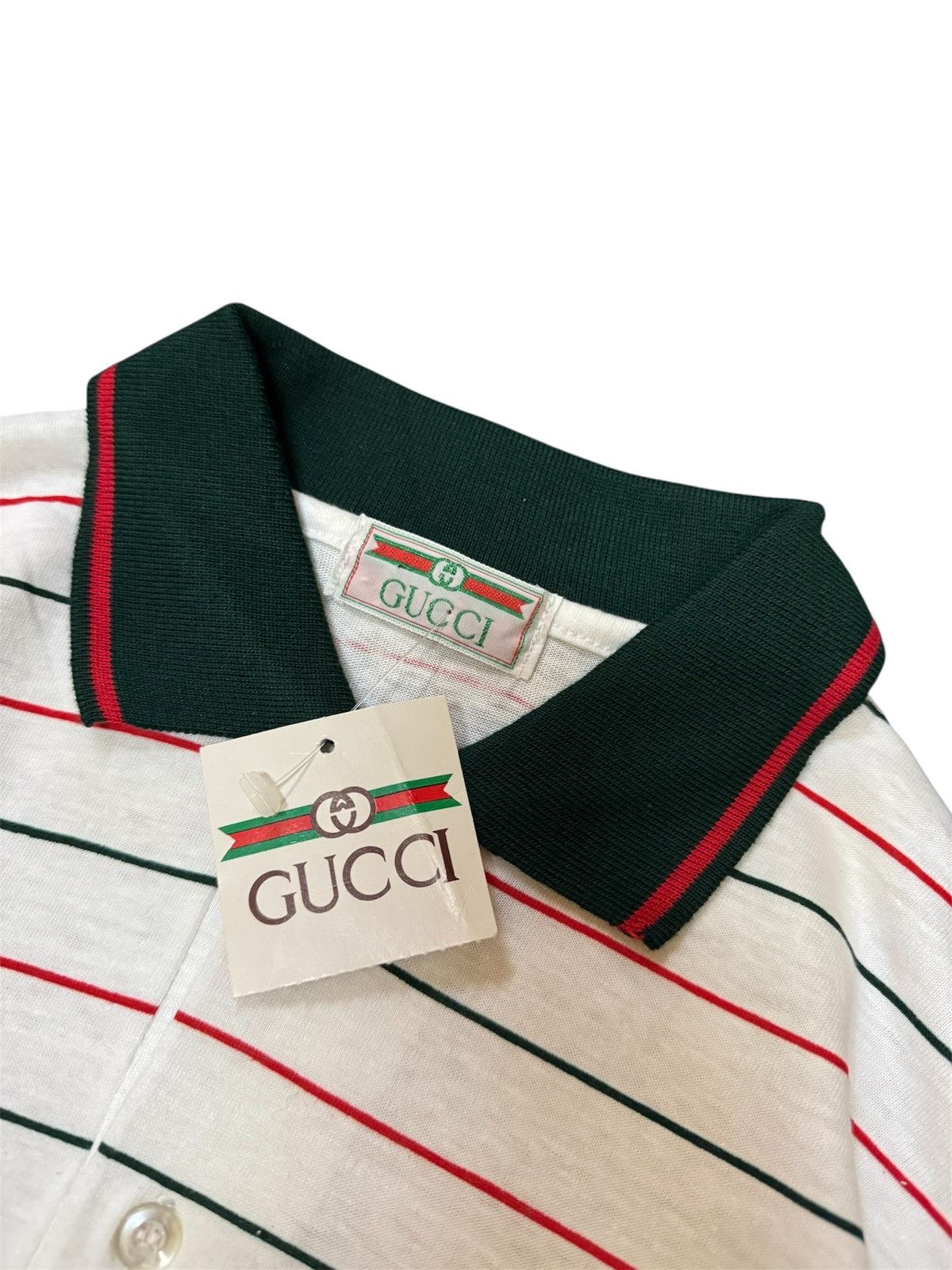 Vintage Vintage 90’s Bootleg Gucci Striped Polo LS Size US L / EU 52-54 / 3 - 4 Thumbnail