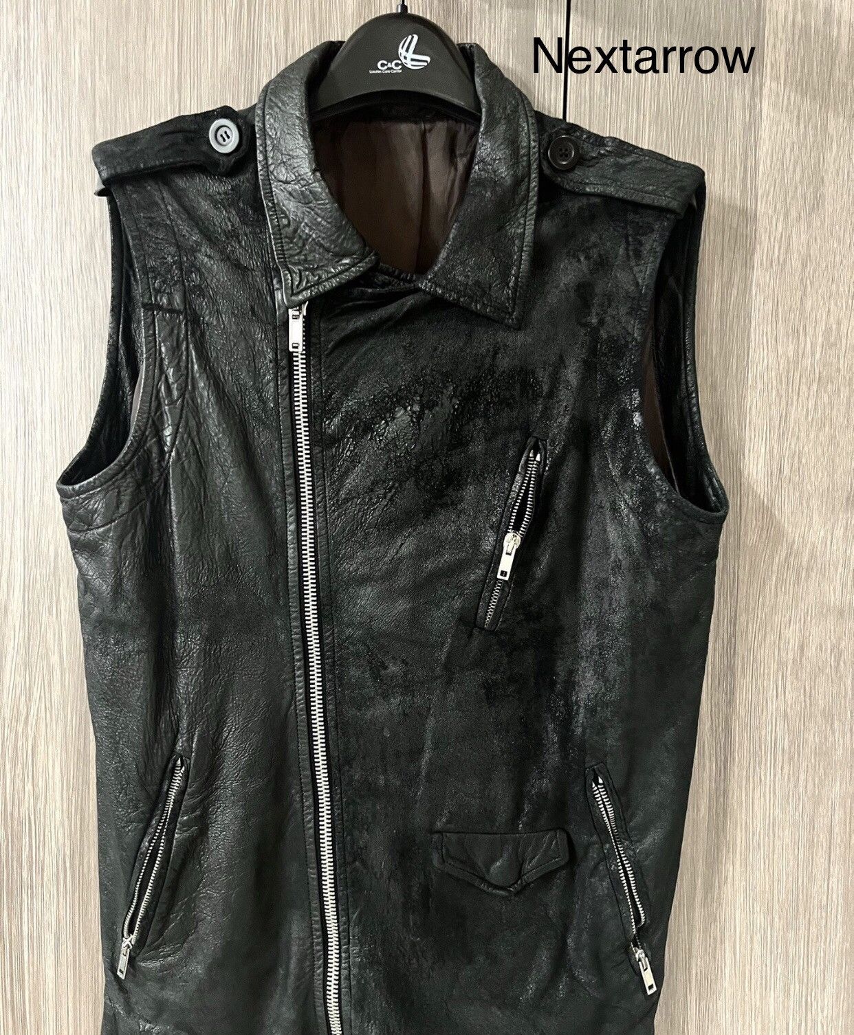 Rick Owens explosive pattern, burning sensation,leather vest