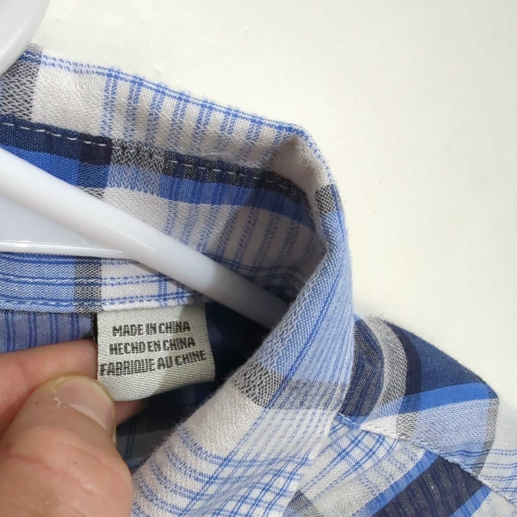 Roper Roper Shirt Pearl Snap Blue White Plaid Button-Up Collared Mens Medium Western Cowboy Casual & Business Wearable Shirt Size US M / EU 48-50 / 2 - 3 Thumbnail