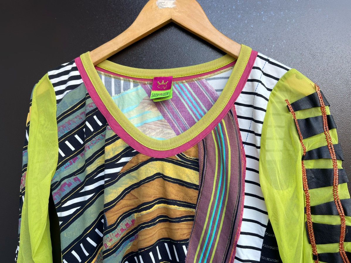 Y2K Vintage Save The Queen Color Block Striped Top, Women's — image 2 of 6
