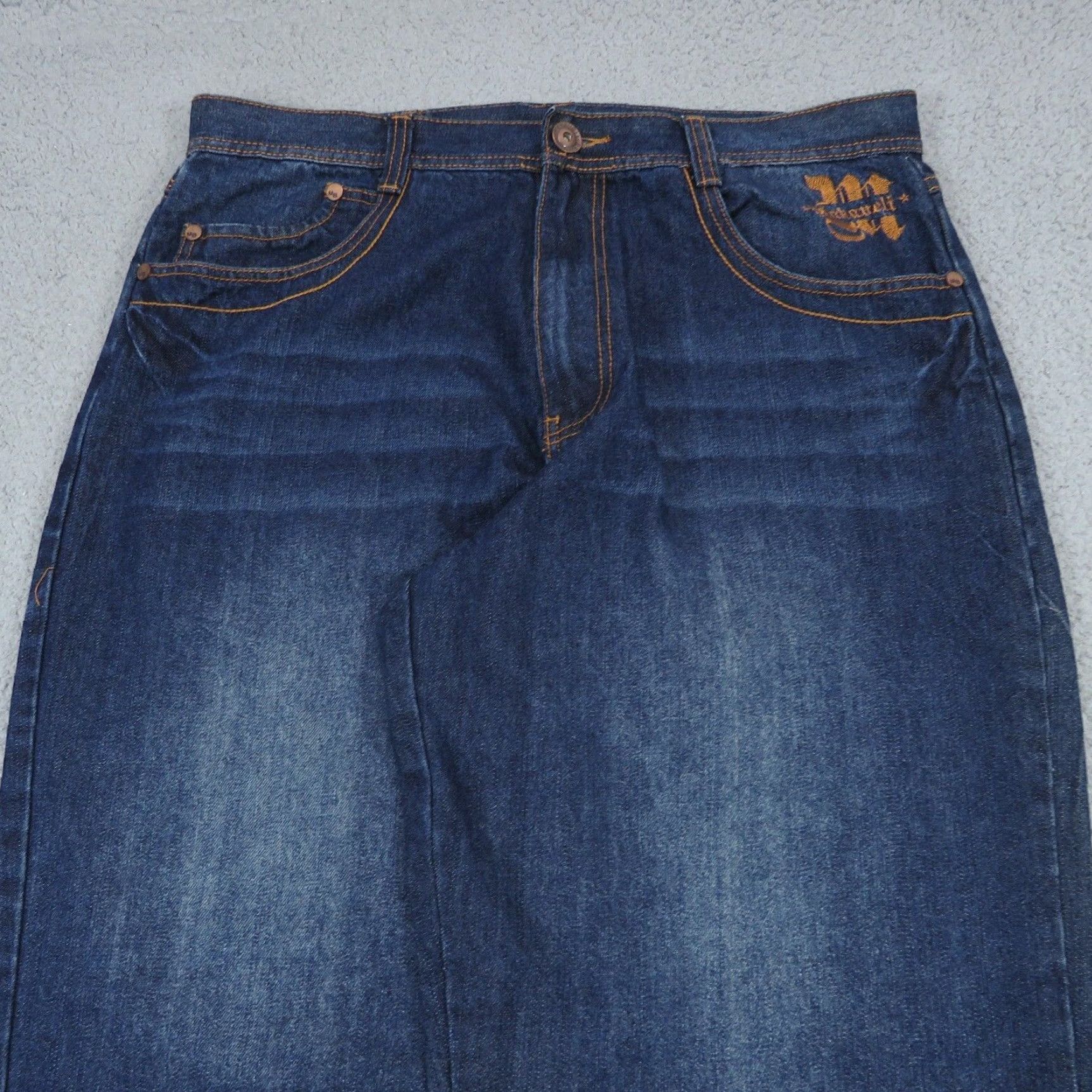 Vintage VTG Makaveli Jeans Men 38x32 Baggy Pipes Embroidered Grunge Skater Tupac 90s Rap Denim Jeans Mens 90s Hip Hop Baggy Size US 38 / EU 54 - 6 Thumbnail