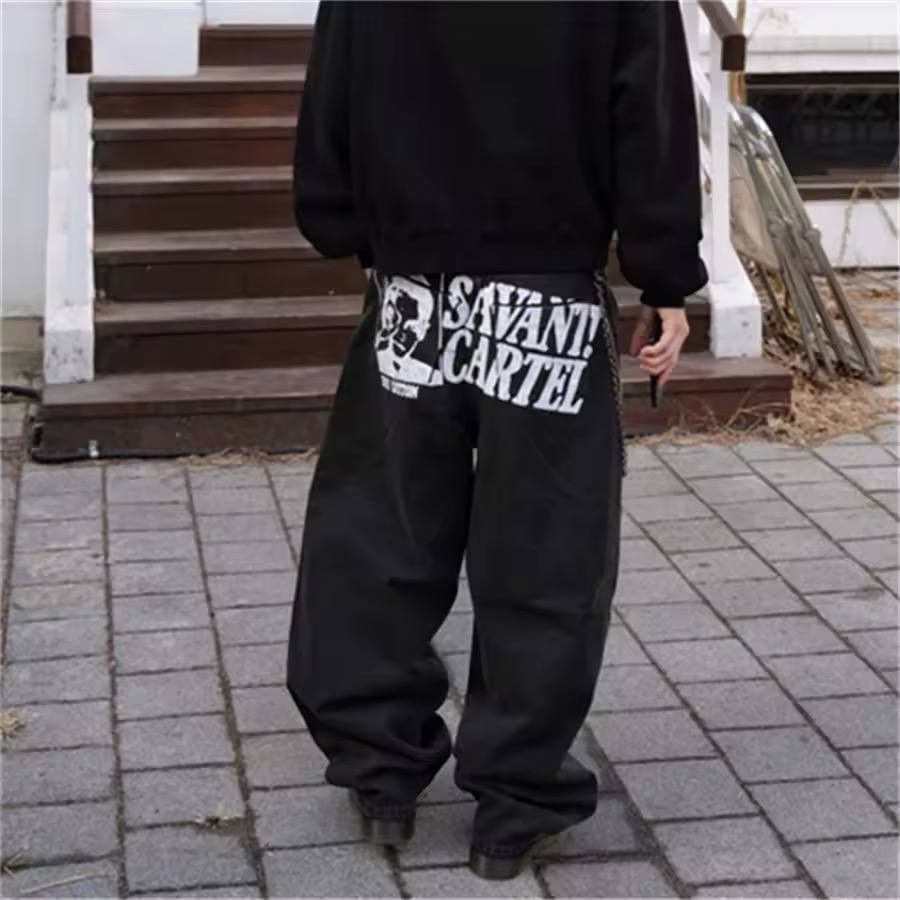 Japanese Brand × Vintage frayed vintage baggy jeans. Size US 35 - 1 Thumbnail
