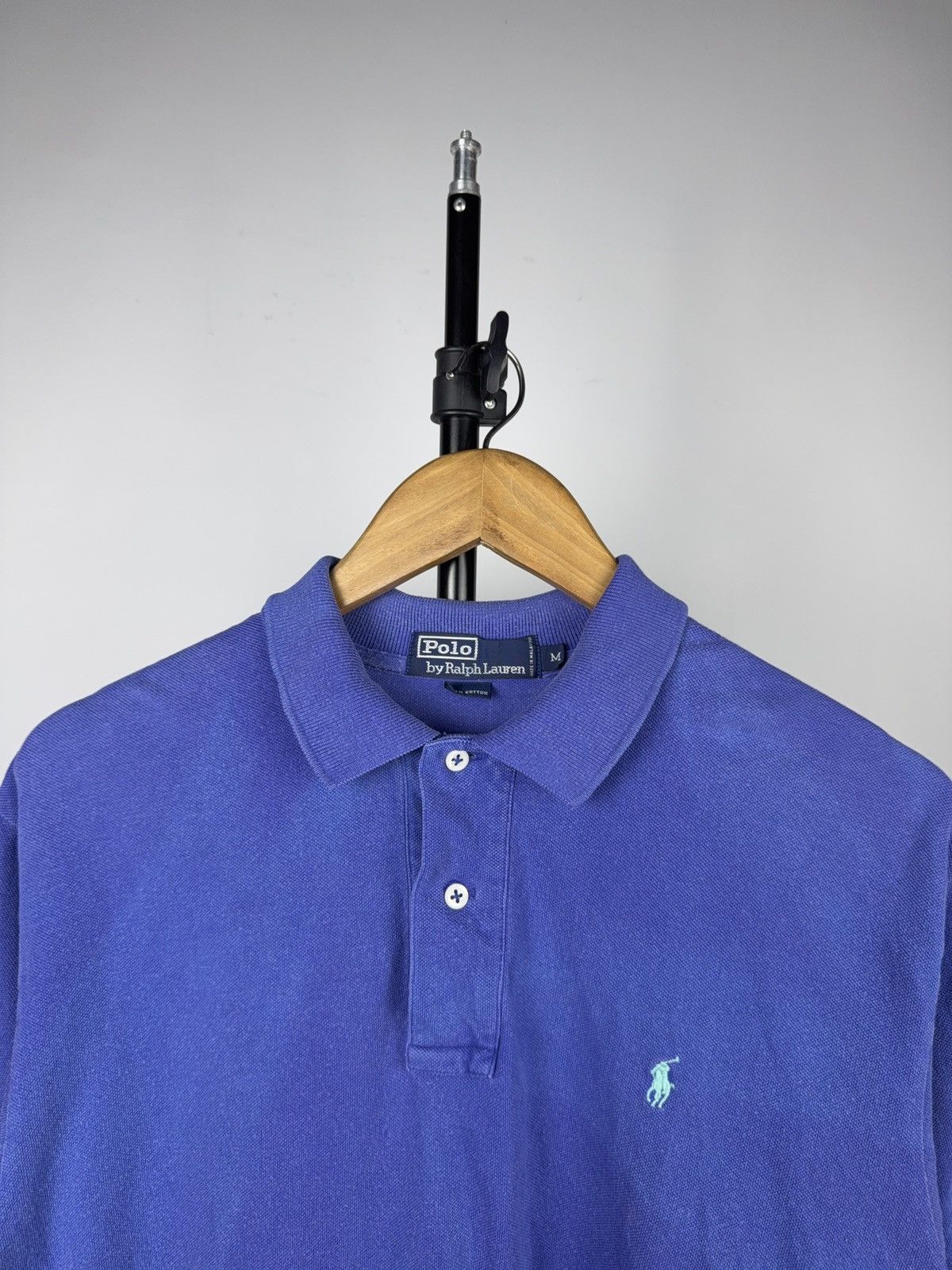 Polo Ralph Lauren Retro 90s Polo Ralph Lauren Faded Blue Polo Shirt Classic M Size US M / EU 48-50 / 2 - 2 Thumbnail