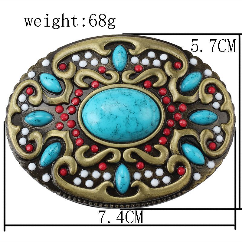 Designer Turquoise stone Belt Riveted Belts Menswear Accessories Size ONE SIZE - 3 Thumbnail