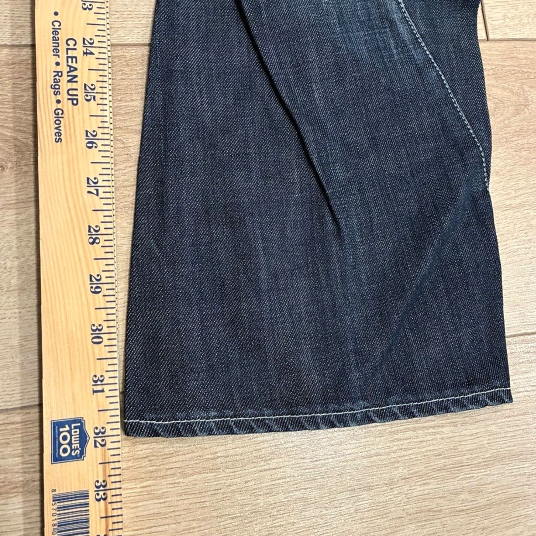 Doublet Rogan Jeans Men Dark Wash Funnel Double Knee Distressed Button Fly Size 28x32 Regular 32in Straight NWT Size US 28 / EU 44 - 4 Thumbnail