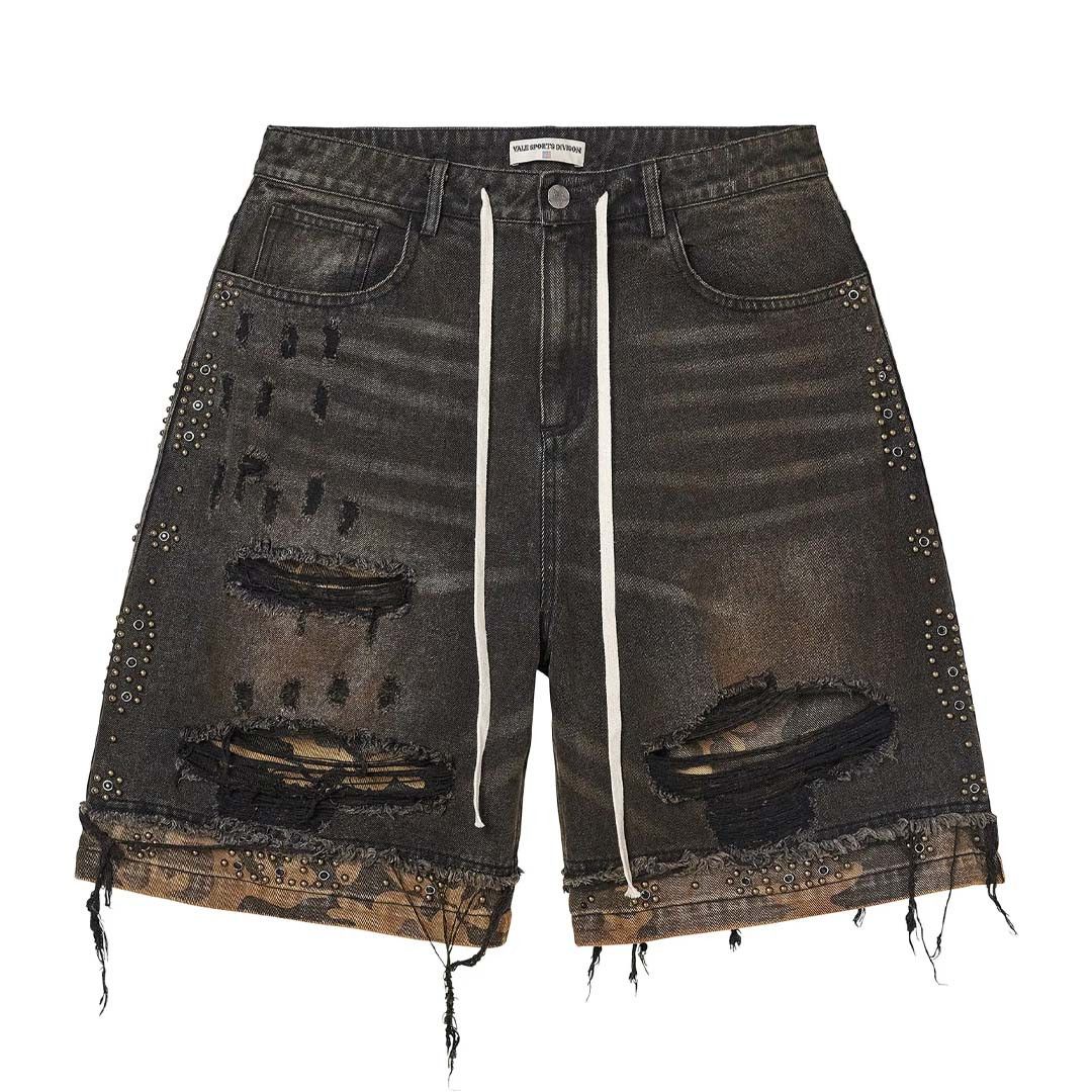 Vale Forever Double Black Denim Jorts Size US 34 / EU 50 - 1 Thumbnail