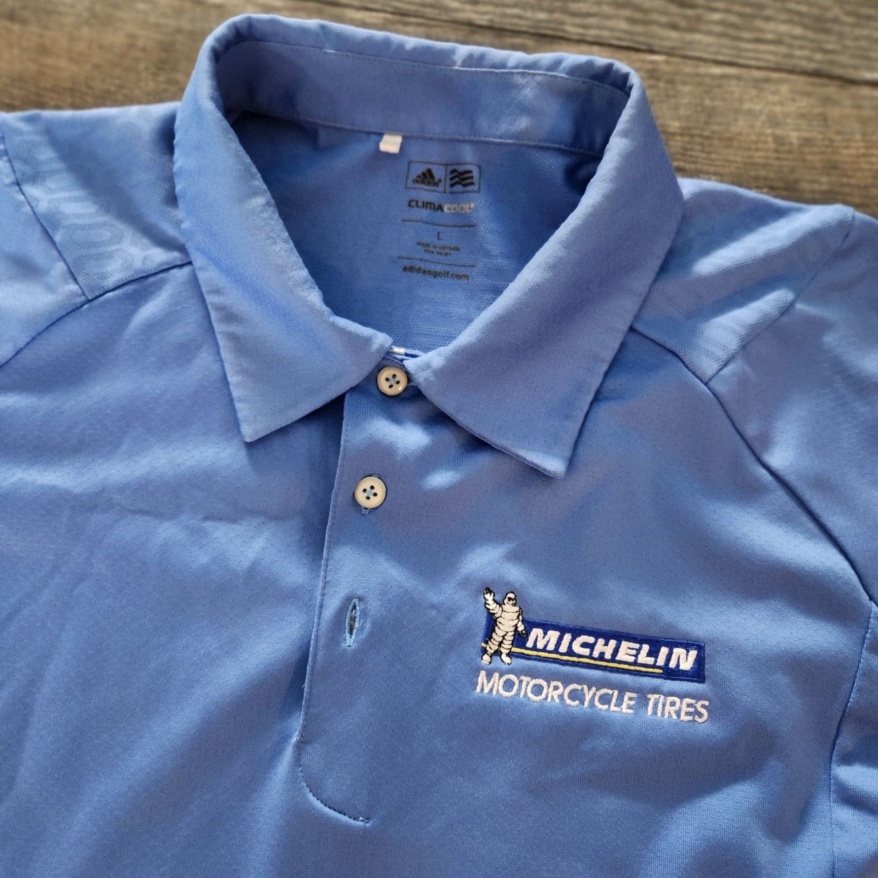 Adidas Adidas Polo Shirt Mens Large Blue Formotion Motorcycle WPS Michelin Tire Racing Shirt Size US L / EU 52-54 / 3 - 2 Thumbnail