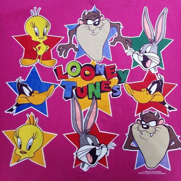 Vintage × Warner Bros Vintage 90s Looney Tunes Characters Stars T-Shirt Size 3XL / US 20-22 - 1 Thumbnail