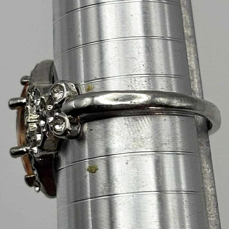 Other Silver & Pink Crystal Ring Size ONE SIZE - 4 Thumbnail