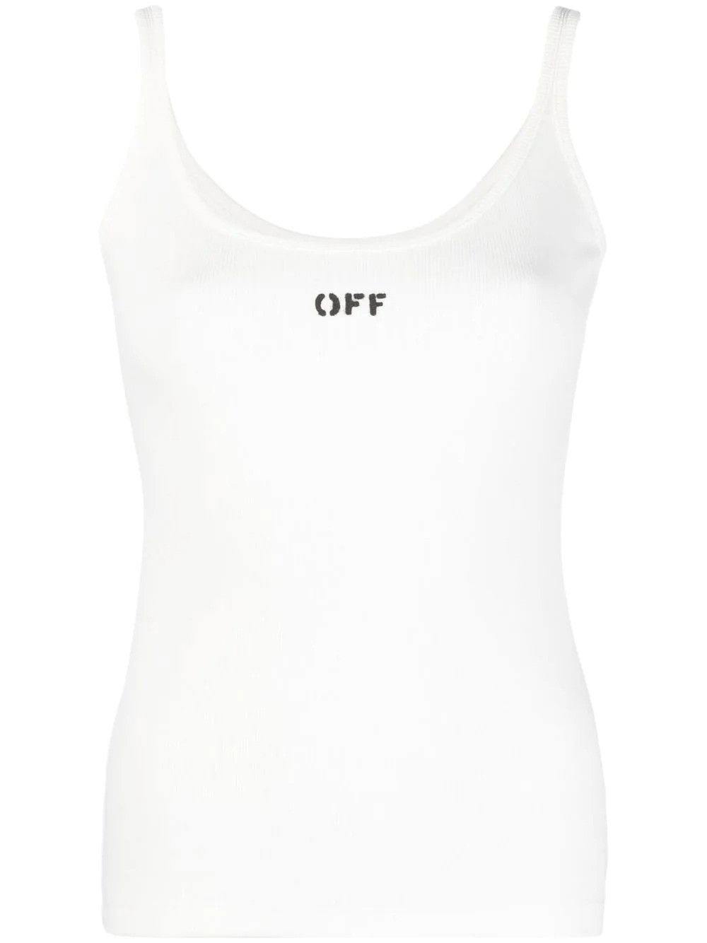 Off-White o1gr1nt0325 Off Stamp Scoop-Neck Tank Top in White Size XS / US 0-2 / IT 36-38 - 1 Thumbnail