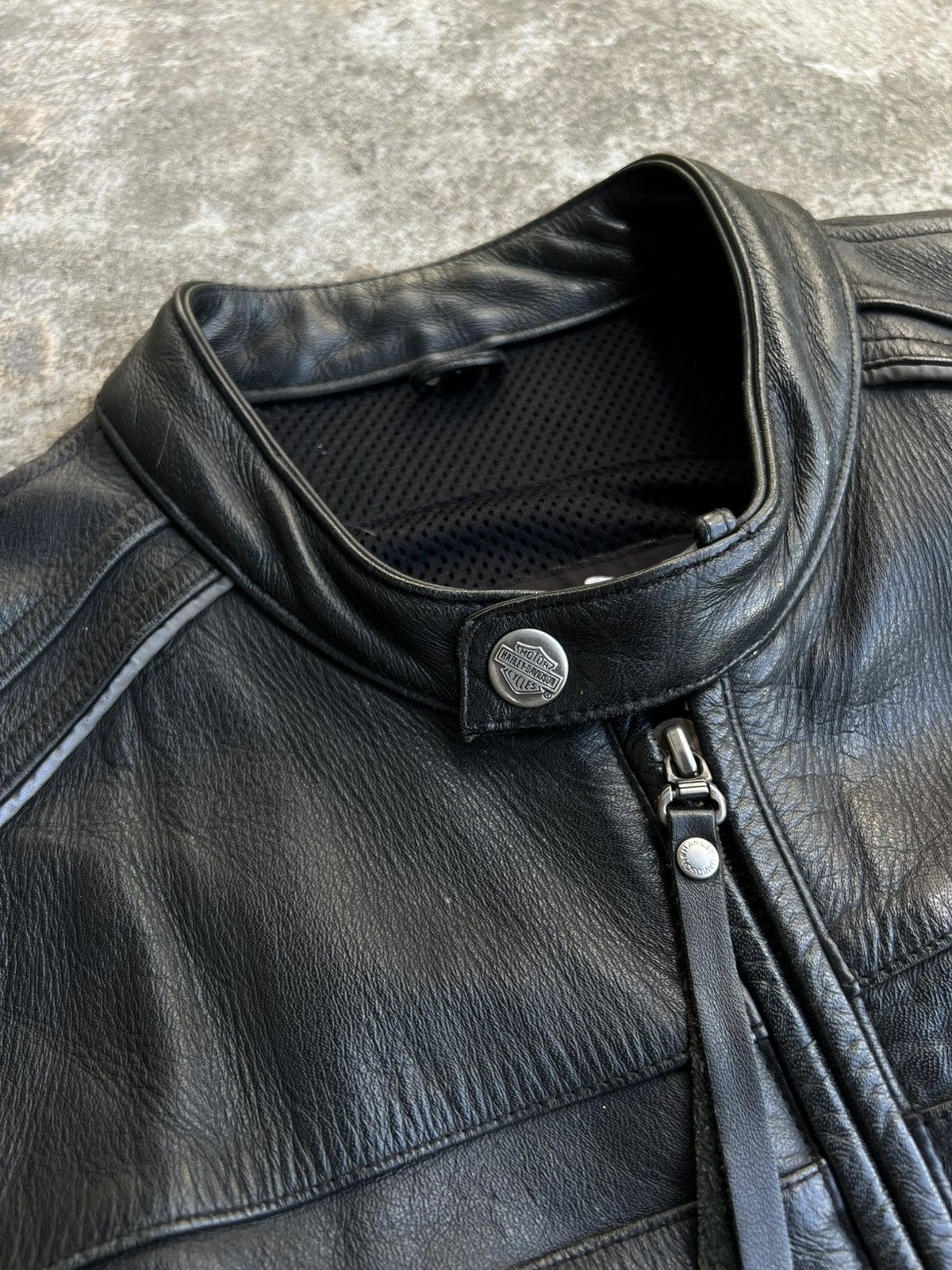 Harley Davidson × West Coast Choppers Crazy Vintage Harley Davidson Leather Jacket Big Logo Rare Size US L / EU 52-54 / 3 - 10 Thumbnail